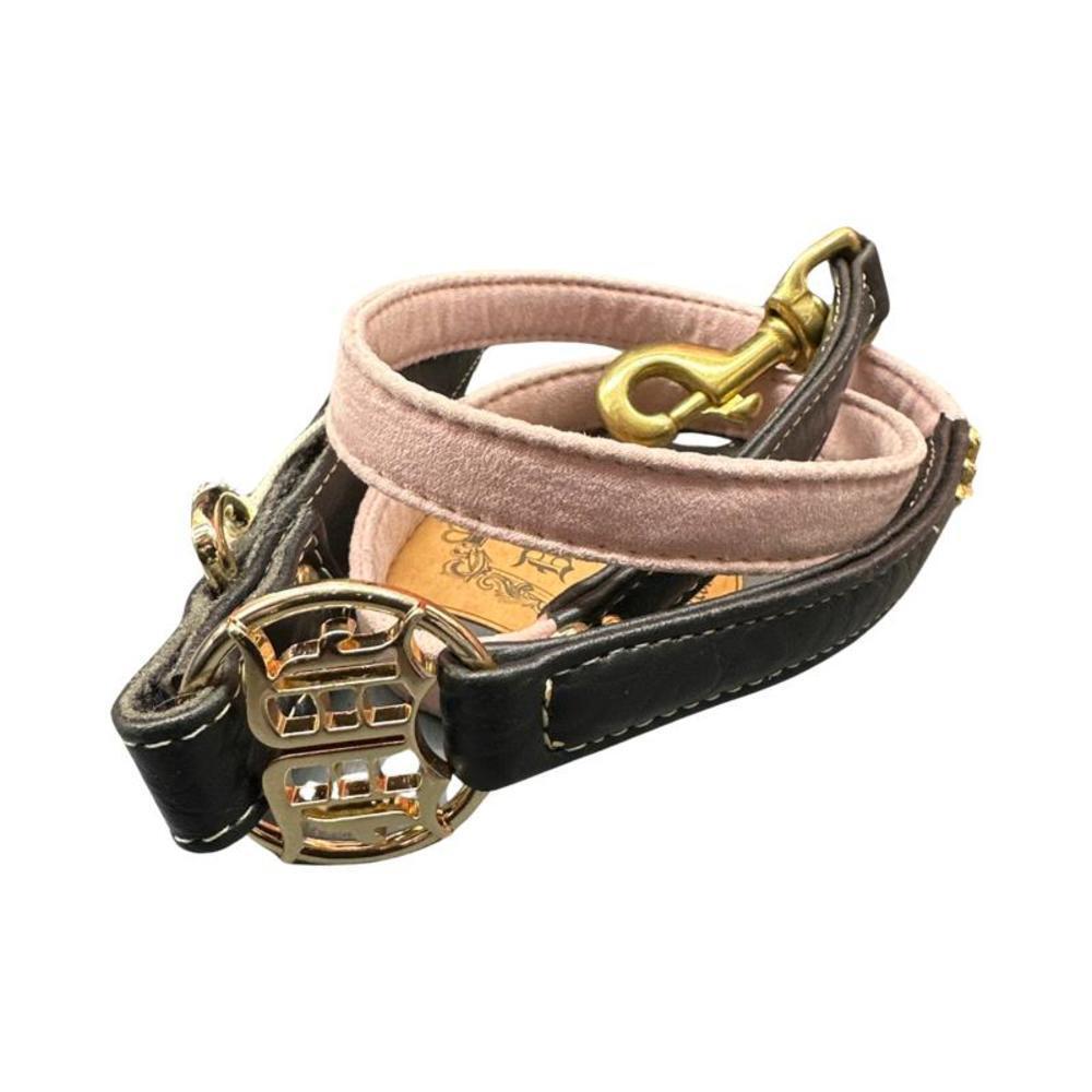 Elegance in Pink - Vegan Leather Quilted Dog Leash 4' - Picture 4 of 5